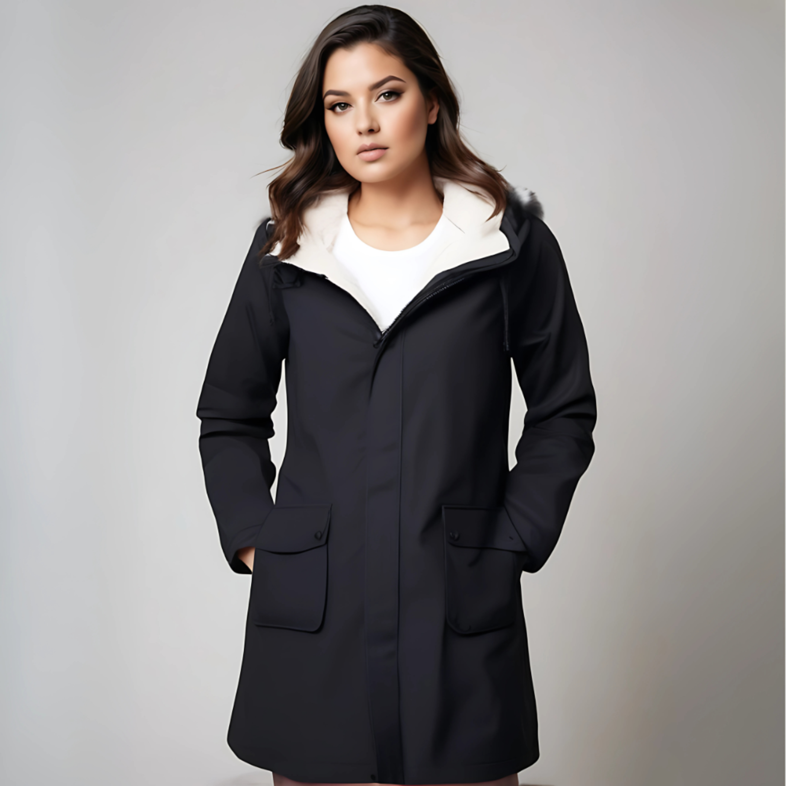 Wasserdichte Regenjacke für Damen | Kapuze, funktionales Design