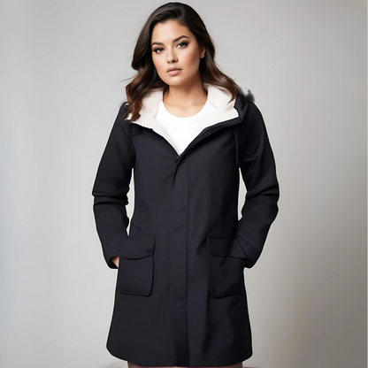 Wasserdichte Regenjacke für Damen | Kapuze, funktionales Design