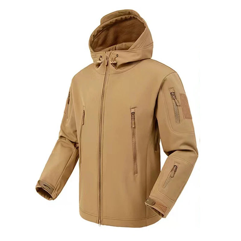 Wasserdichte Fleecejacke für Herren | Winterjacke mit Kapuze