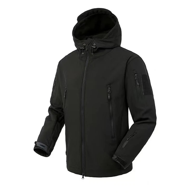 Wasserdichte Fleecejacke für Herren | Winterjacke mit Kapuze