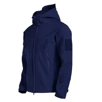 Wasserdichte Fleecejacke für Herren | Winterjacke mit Kapuze