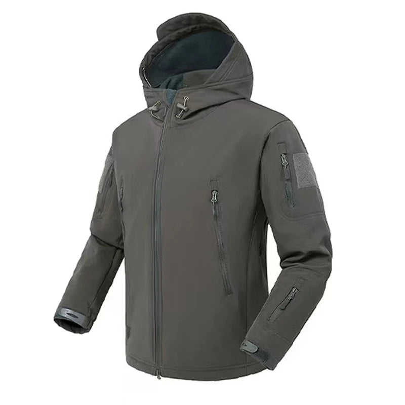 Wasserdichte Fleecejacke für Herren | Winterjacke mit Kapuze