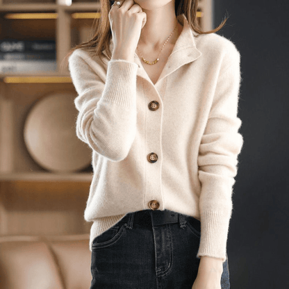 Weicher kuscheliger Kaschmir-Strick-Cardigan Pullover 0