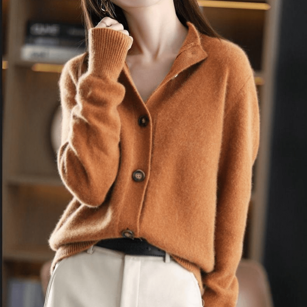 Weicher kuscheliger Kaschmir-Strick-Cardigan Pullover 4