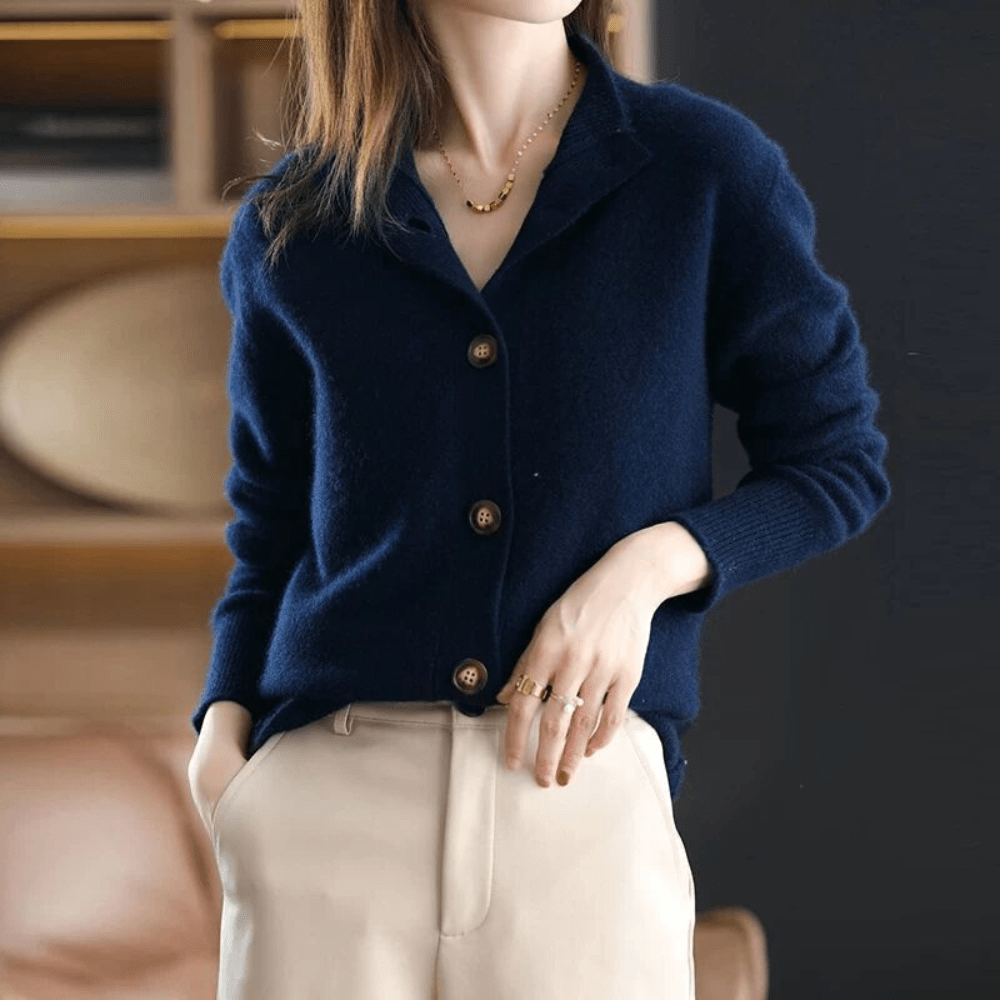 Weicher kuscheliger Kaschmir-Strick-Cardigan Pullover 7
