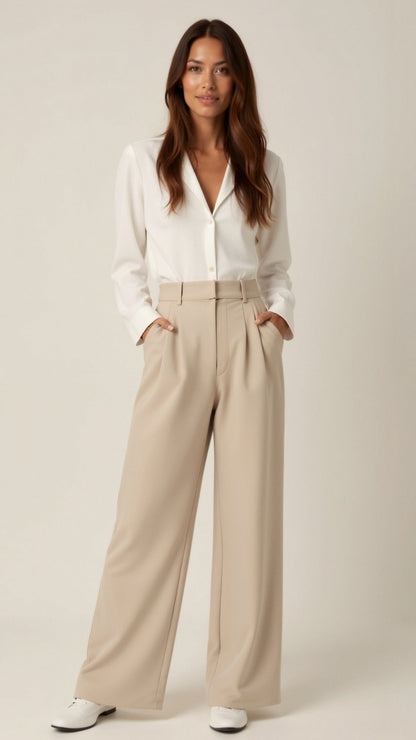 Weite Hose Damen | Hohe Taille & Elegante Bügelfalten