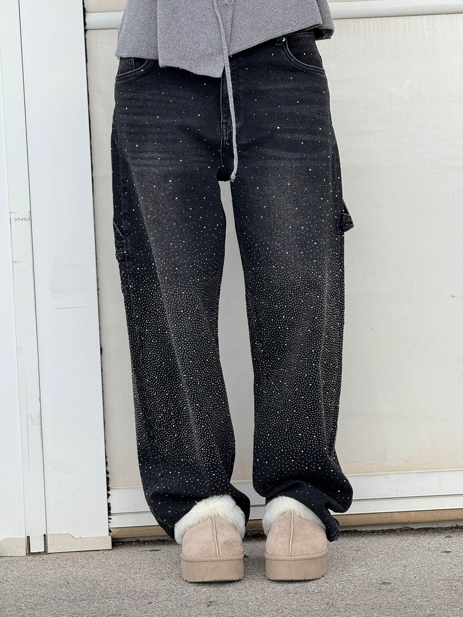 Weite Hosen Damen | Glitzer-Strass & Baggy-Fit