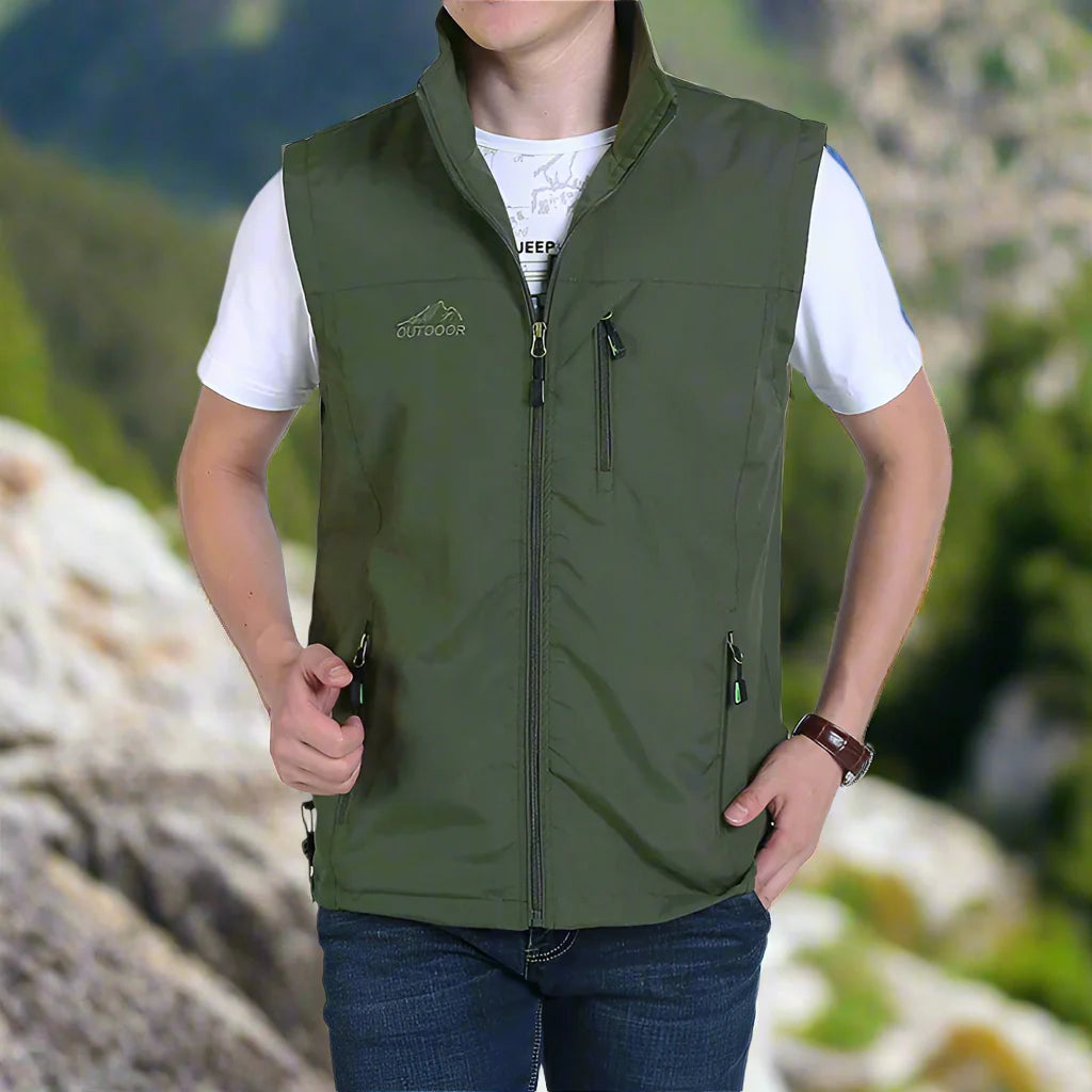 Weste Herren | Leichte Outdoor-Optik mit Stehkragen & Reißverschluss
