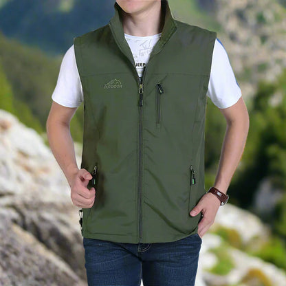 Weste Herren | Leichte Outdoor-Optik mit Stehkragen & Reißverschluss