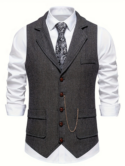 Weste für Herren, Fischgrätenmuster | Tailored Fit