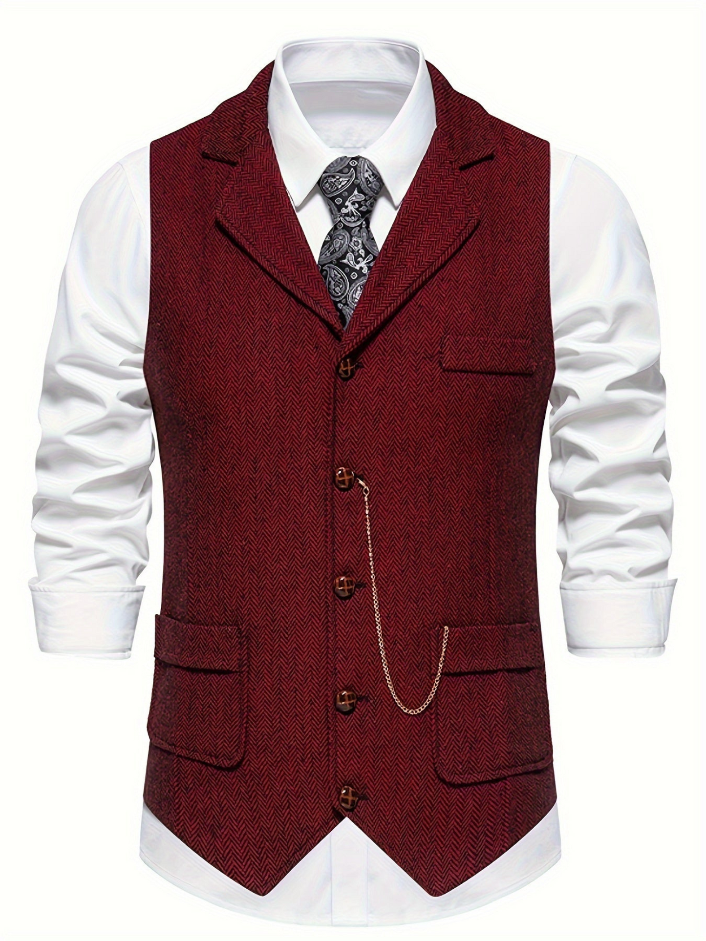 Weste für Herren, Fischgrätenmuster | Tailored Fit