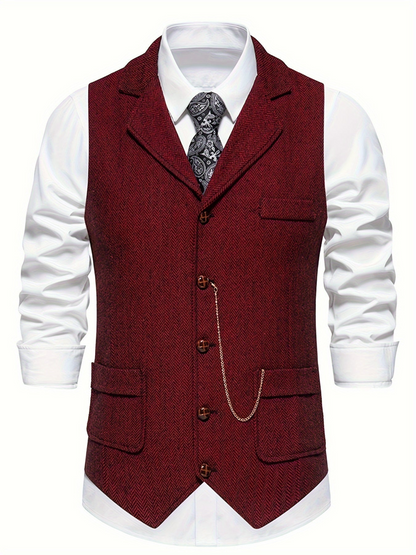 Weste für Herren, Fischgrätenmuster | Tailored Fit