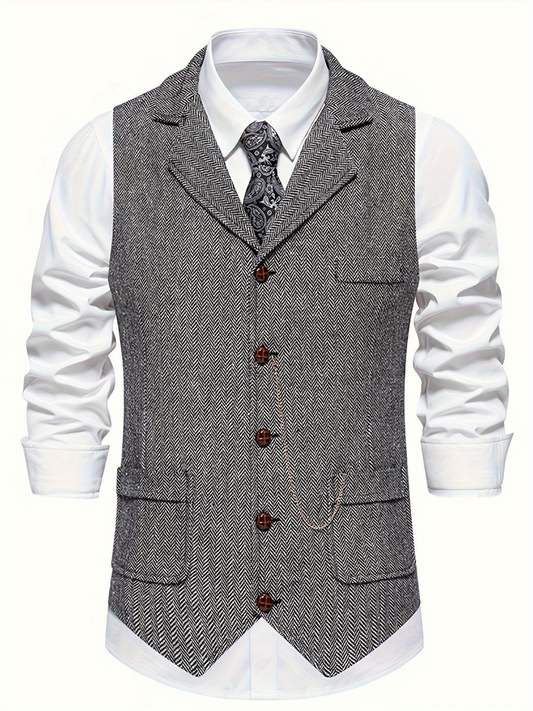Weste für Herren, Fischgrätenmuster | Tailored Fit