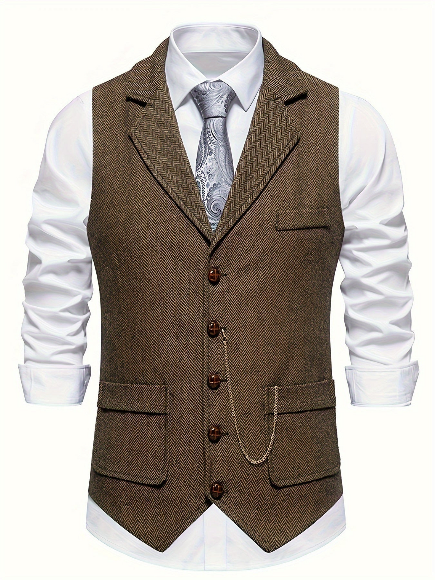 Weste für Herren, Fischgrätenmuster | Tailored Fit