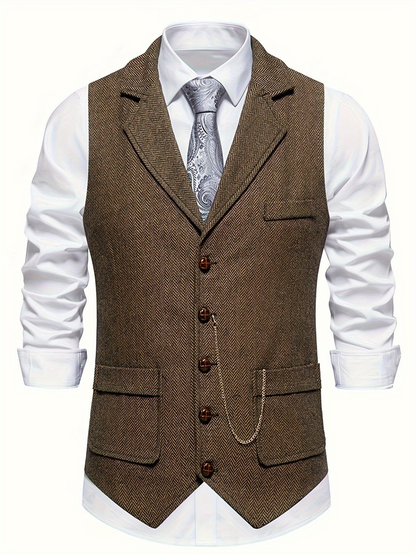 Weste für Herren, Fischgrätenmuster | Tailored Fit