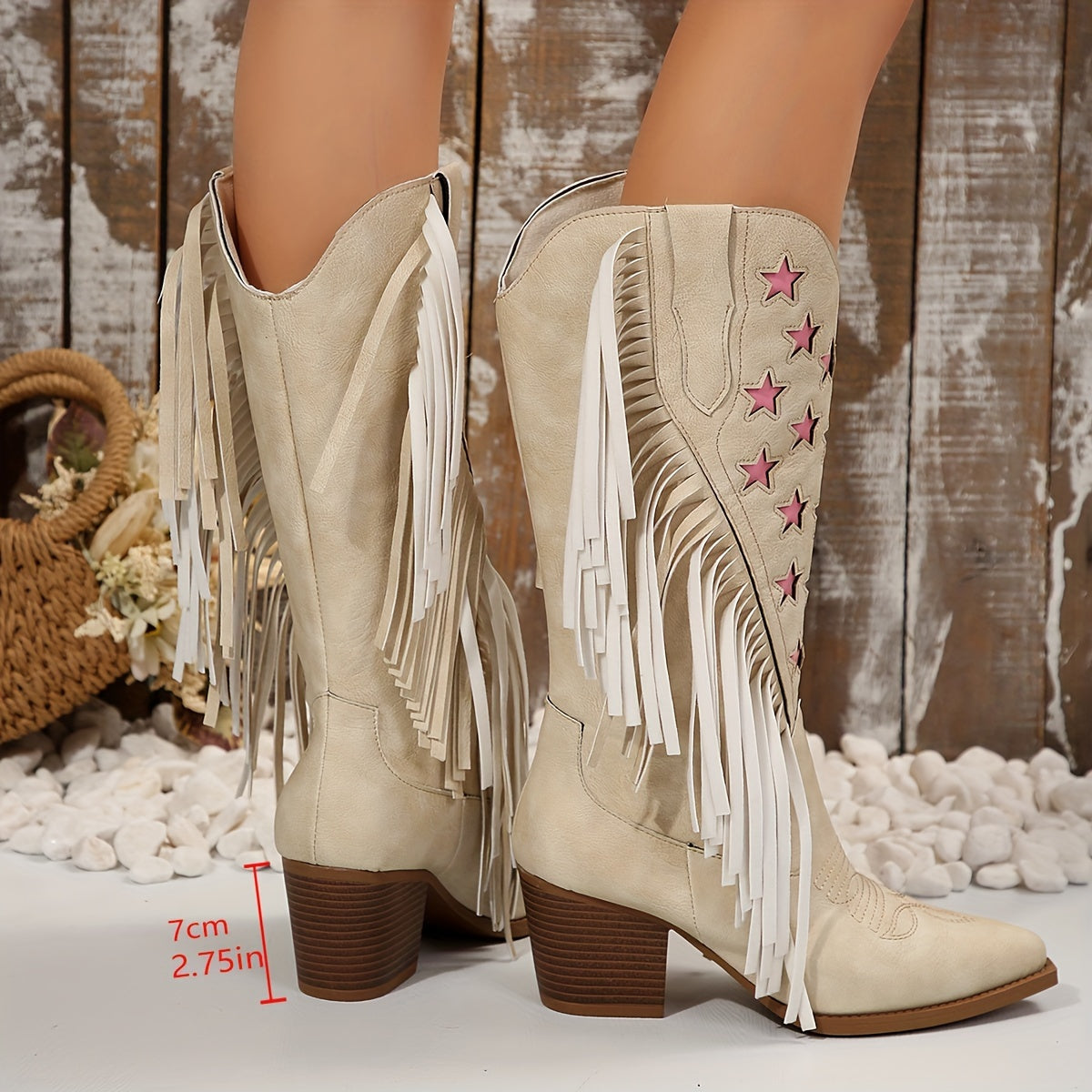 Westernstiefel Damen | Kniehoch mit Fransen