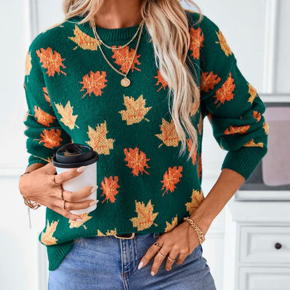 Willow Herbstblätter Strickpullover 2