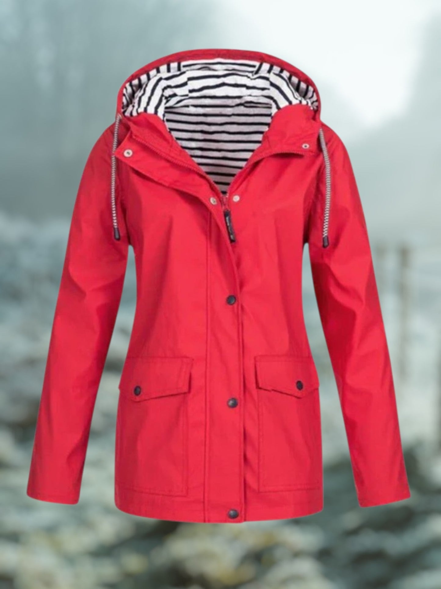 Winter-Regenjacke mit Kapuze | Wasserdicht