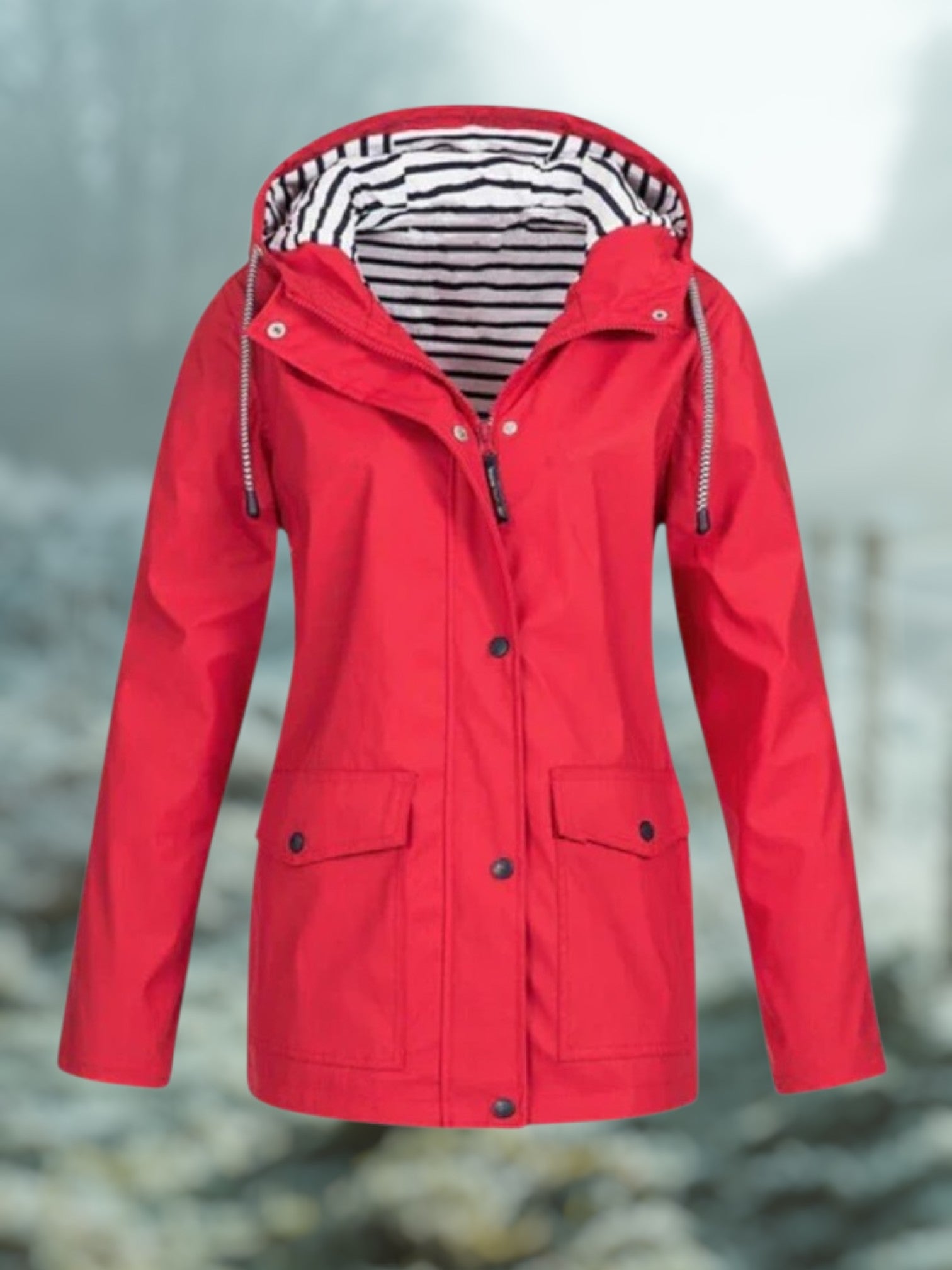 Winter-Regenjacke mit Kapuze | Wasserdicht