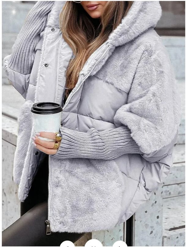 Freywind | Damen Gesteppte Winterjacke mit Kunstfellbesatz - Light Grey - Image 8