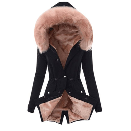 Halvorne | Damen Winterjacke gefüttert mit Kapuze - Black - Image 2
