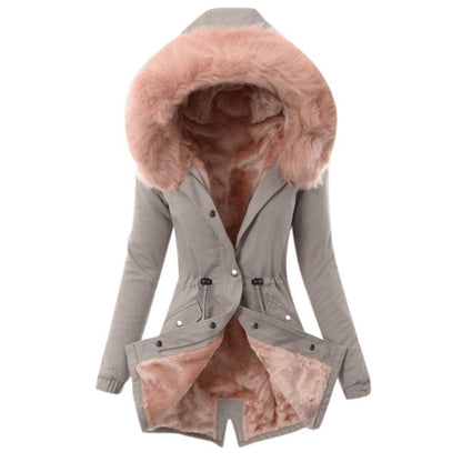 Halvorne | Damen Winterjacke gefüttert mit Kapuze - Black - Image 4
