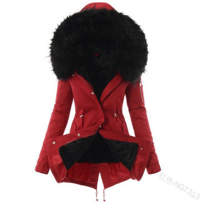 Halvorne | Damen Winterjacke gefüttert mit Kapuze - Black - Image 7