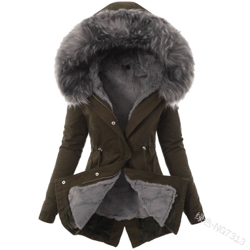 Halvorne | Damen Winterjacke gefüttert mit Kapuze - Black - Image 12