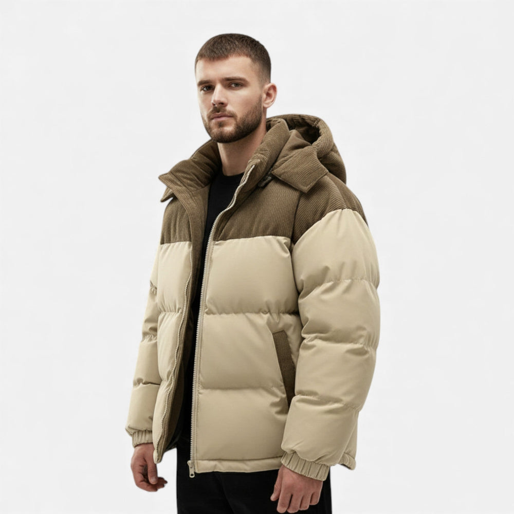 Winterjacke für Herren, fleecegefüttert, abnehmbare Kapuze | Isoliert