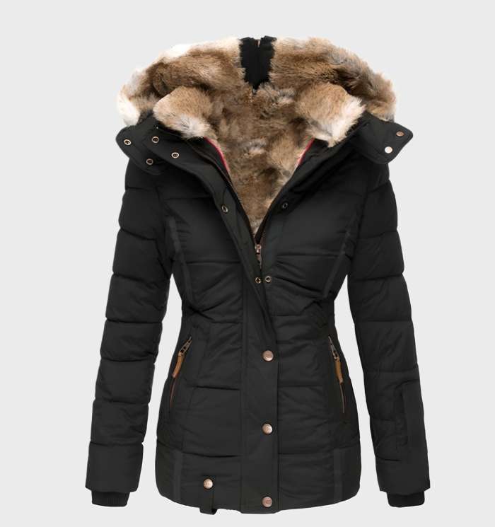 Winterjacke für Damen, Slim Fit mit Kapuze | Wasserabweisend