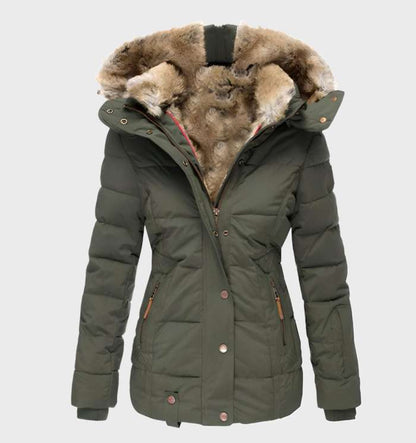 Winterjacke für Damen, Slim Fit mit Kapuze | Wasserabweisend