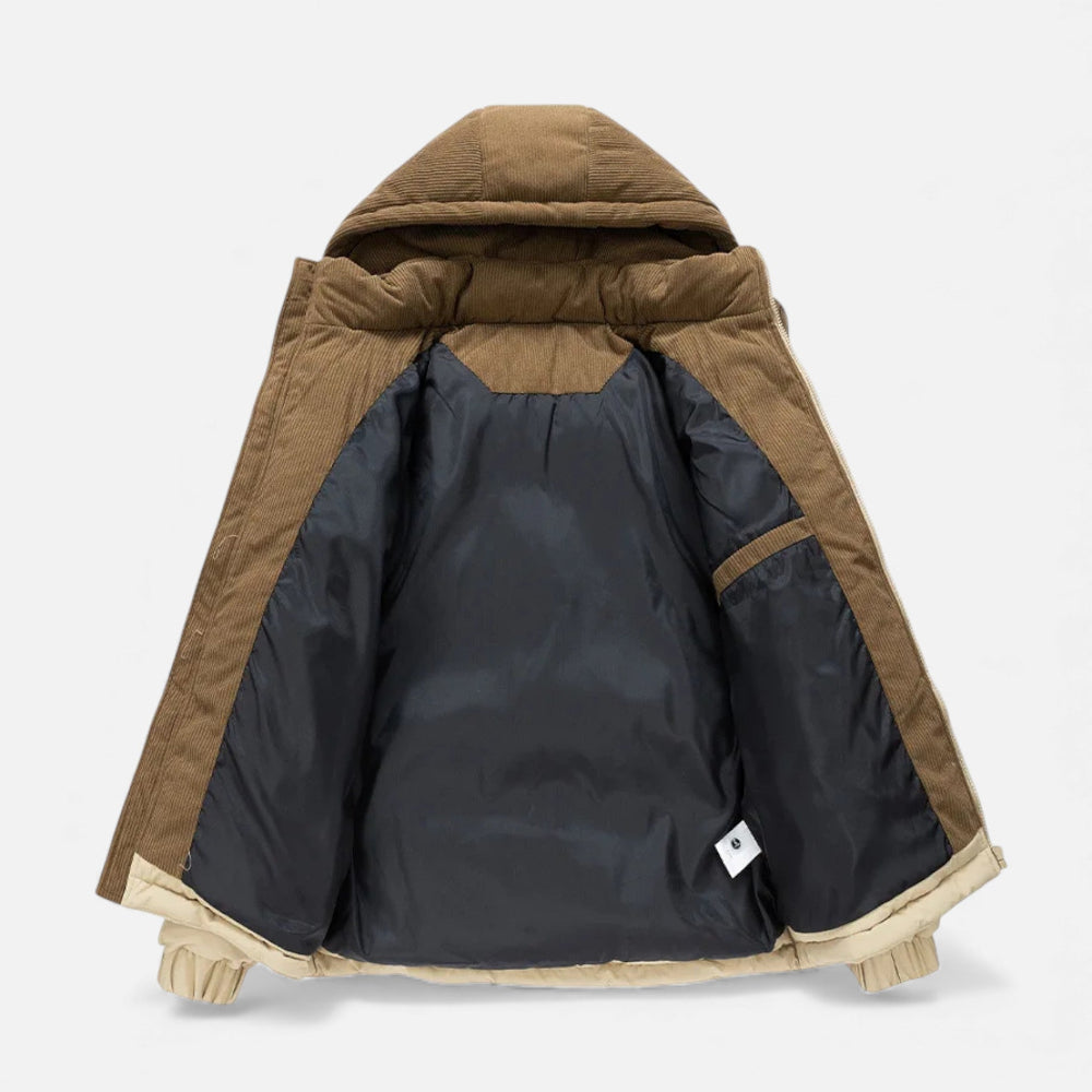 Winterjacke für Herren, fleecegefüttert, abnehmbare Kapuze | Isoliert