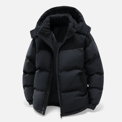 Winterjacke für Herren, fleecegefüttert, abnehmbare Kapuze | Isoliert