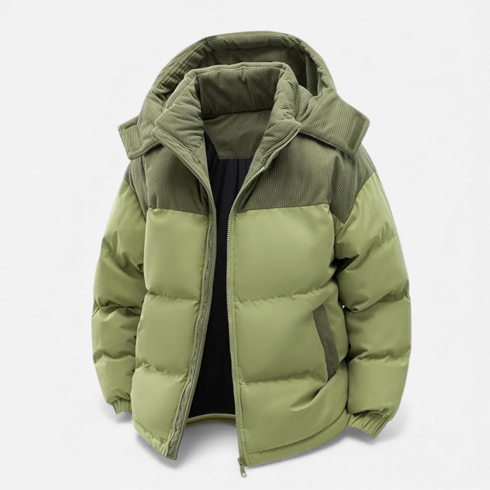Winterjacke für Herren, fleecegefüttert, abnehmbare Kapuze | Isoliert
