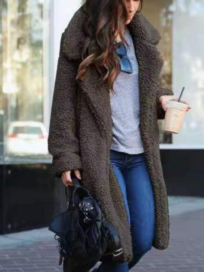 Wintermäntel für Damen, Langer Teddymantel | Warm