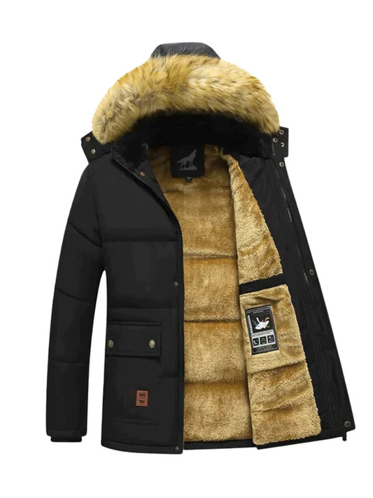 Winterparkajacke für Herren | Abnehmbare Kapuze
