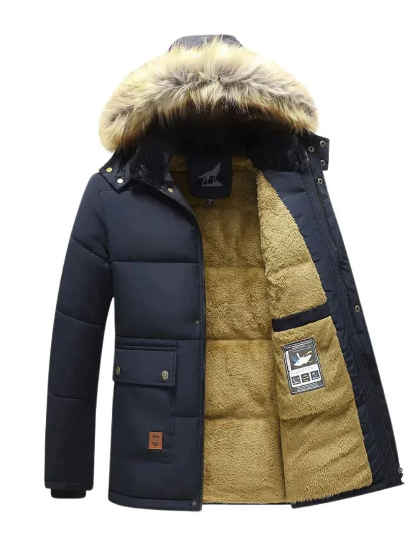Winterparkajacke für Herren | Abnehmbare Kapuze
