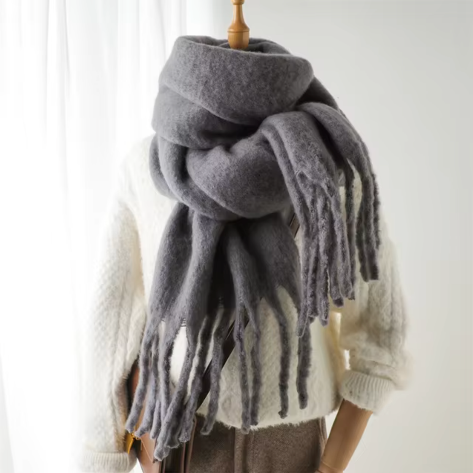 Winterschal für Damen | Dickes Pashmina-Design