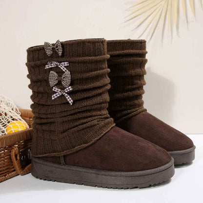 Winterstiefel Damen | Strickschaft & Rutschfeste Sohle