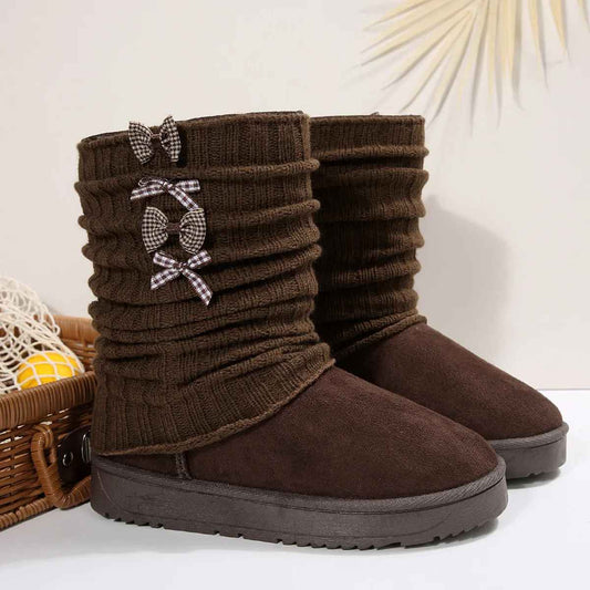 Winterstiefel Damen | Strickschaft & Rutschfeste Sohle