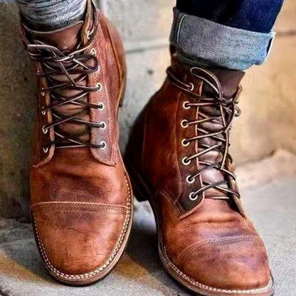 Men's insulated ankle boots styled for cold-weather outdoor wear