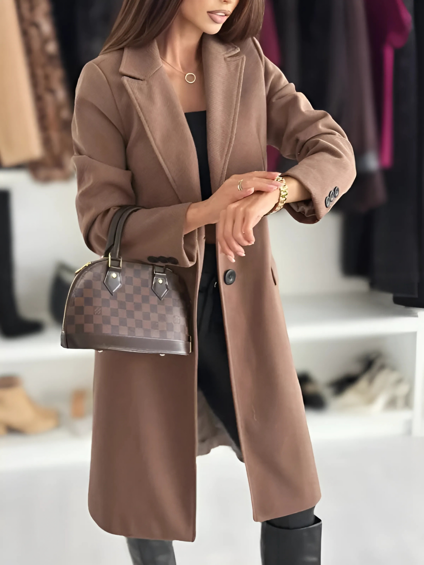 Wolljacke für Damen, minimalistisches Design | Winter
