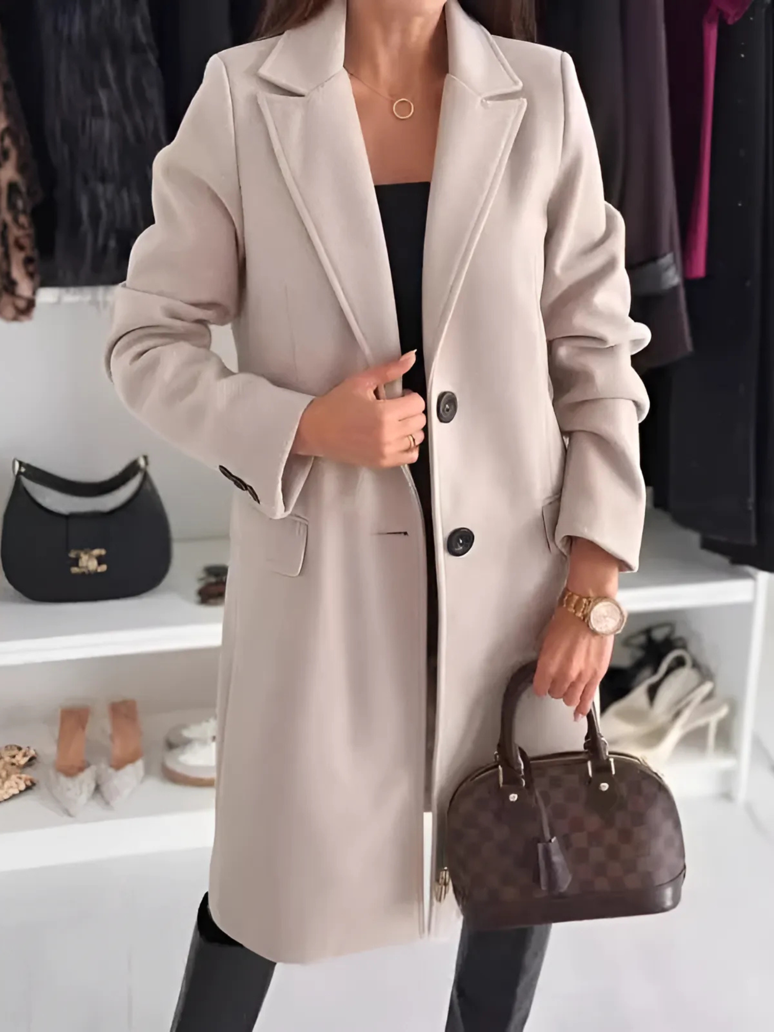 Wolljacke für Damen, minimalistisches Design | Winter