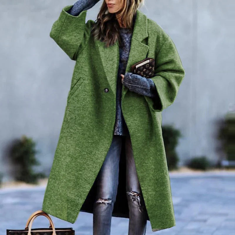 Wollmantel für Damen | Elegantes, bodenlanges Design | Winter