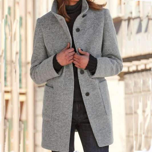 Wollmantel Damen, Retro-Knopfverschluss | Winter