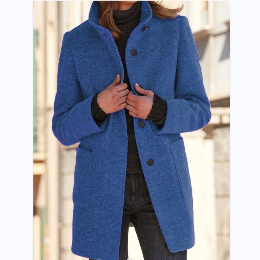 Wollmantel Damen, Retro-Knopfverschluss | Winter