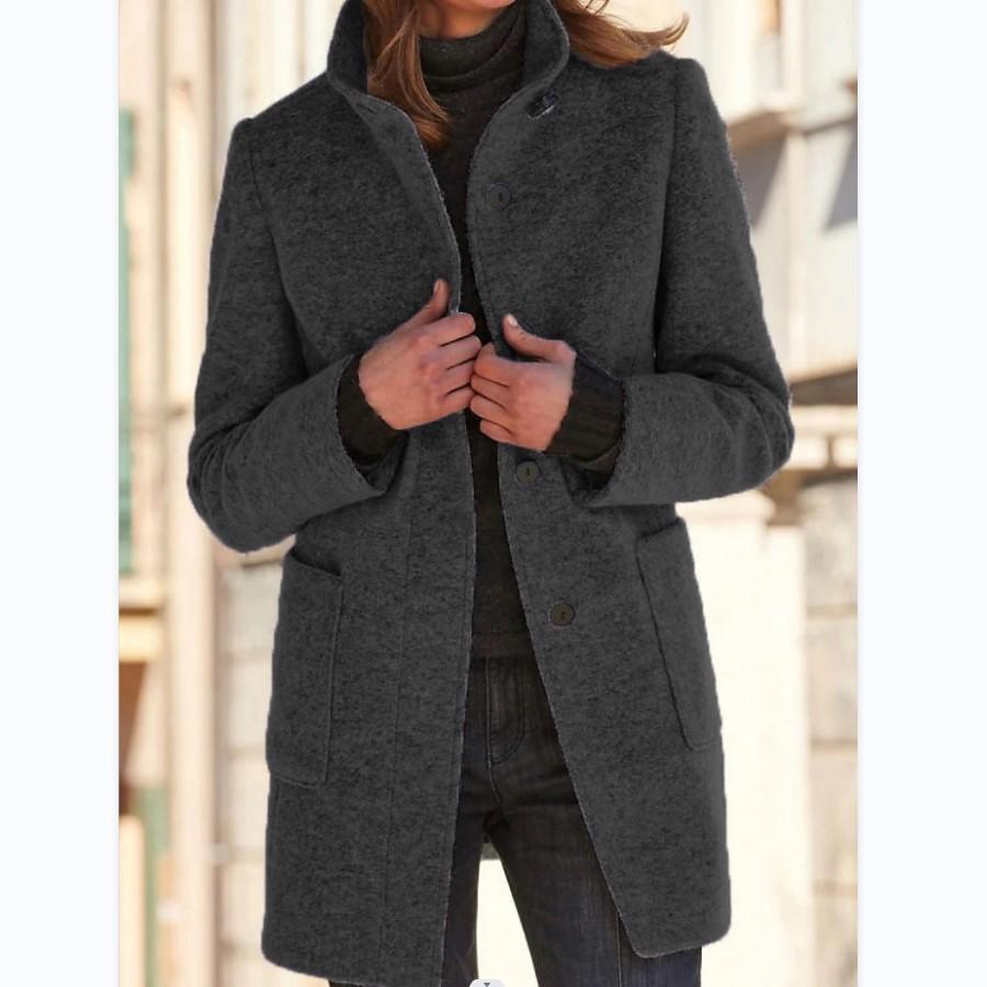 Wollmantel Damen, Retro-Knopfverschluss | Winter