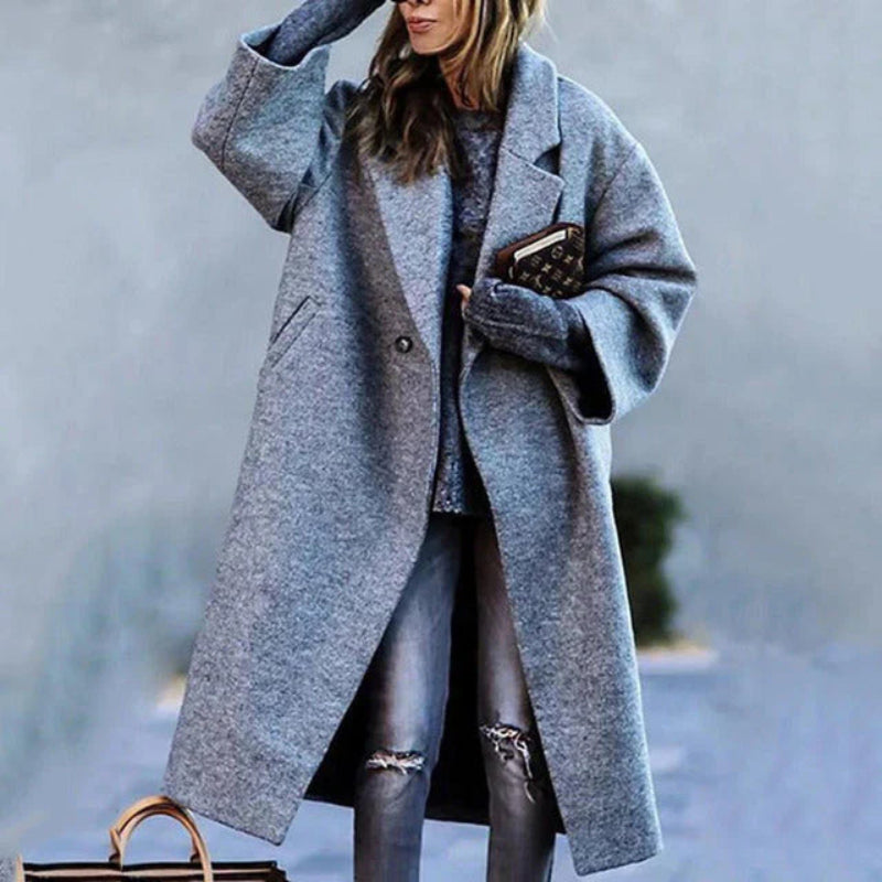 Wollmantel für Damen | Elegantes, bodenlanges Design | Winter