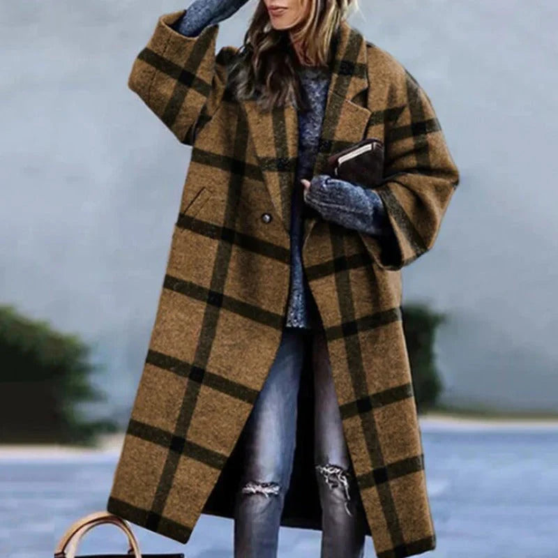 Wollmantel für Damen | Elegantes, bodenlanges Design | Winter