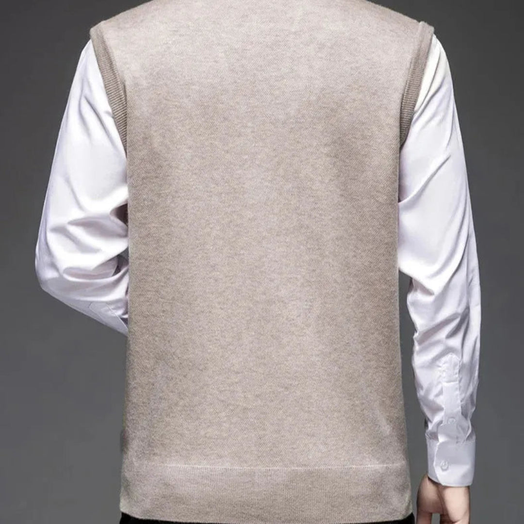Wollweste für Herren | Klassisches Argyle-Muster, ärmellos | Taillierte Passform